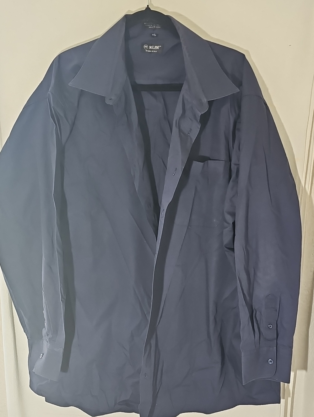 Milani Navy Blue Men's Dress Shirt